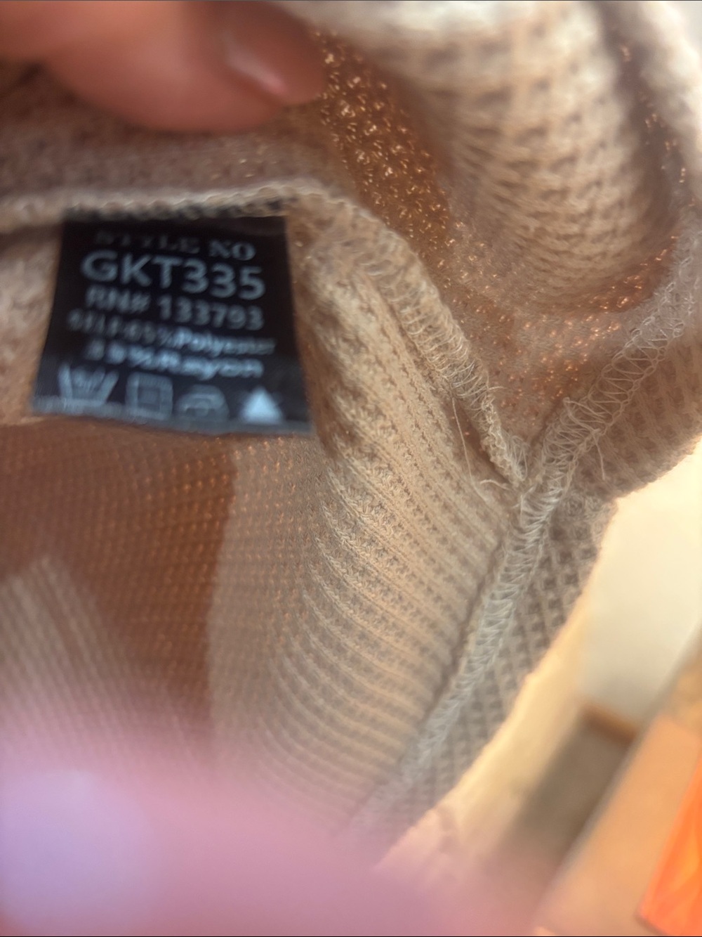 NEW POL Beige and Blue Colorblock Waffle Knit Pullover - Picture 7 of 7